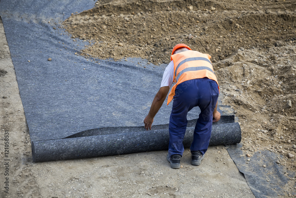 Non Woven Geotextile Installation